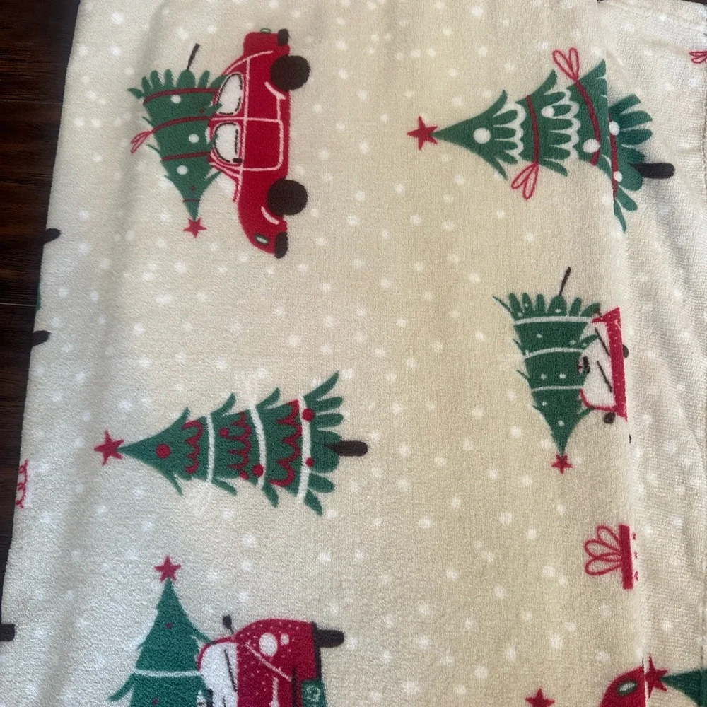 Festive Holiday Blanket with Red and Green Design